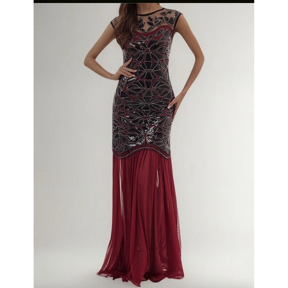 Pretty Guide Women’s Long Dress Sleeveless With Beaded/Sequin Zipper Back - Picture 1 of 15